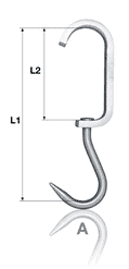 Pipeline sliding hook "Euro hook" - with secondary hook