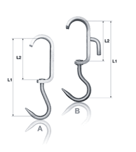 Pipeline sliding hook "Euro hook" - with secondary hook