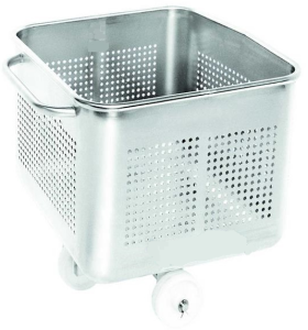 Lifting and loading trolley 200 liters without screw cap with lifting fittings closed