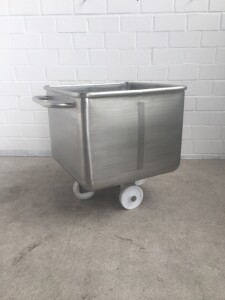 Lifting and loading trolley 200 liters without screw cap with lifting fittings closed