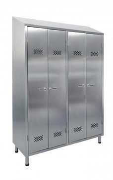 Garderobenschrank Edelstahl zueinanderschlagend 950 mm