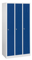 Garderobenschrank Basic 3 Abteile 300 mm Lichtgrau/Enzianblau