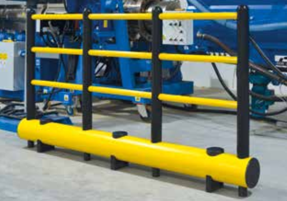 Crash protection barrier + railing-H 1000 mm