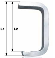 Pipe track brackets L1: 225 mm; L2: 210 mm 31 x 22 mm