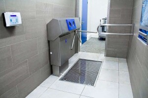 HST soap dispenser with turnstile