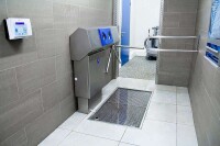 HST soap dispenser with turnstile