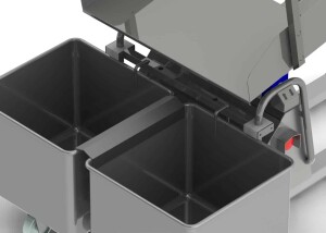 Swingloader Backsaver device for 2 x 200 l HBW