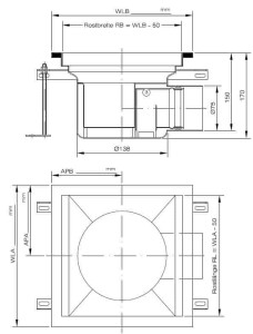 Bodenwannensystem 300x300mm