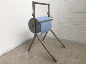 Cleaning cloth roll floor stand made of stainless steel