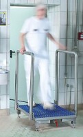 Durchlauf-Desinfektionsbecken mit Bürsten - 976 x 792 x 1180 mm